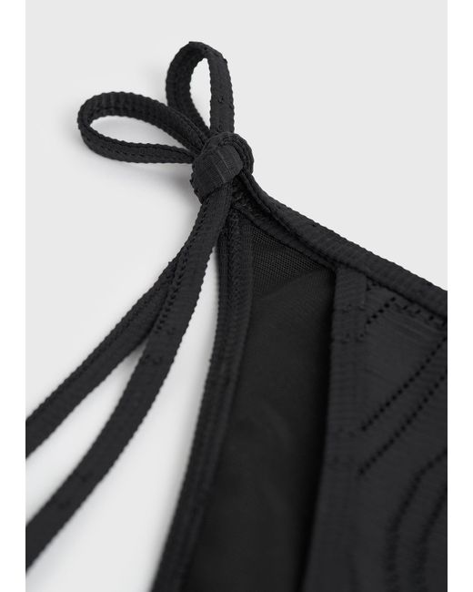 Totême  Black Monogram Pointelle Bikini Bottoms