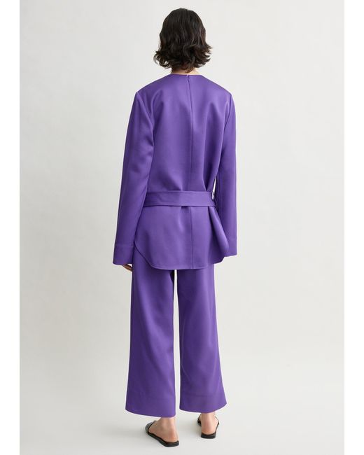 Totême Purple Belted Satin Tunic