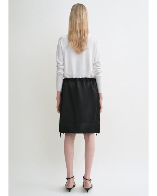 Totême White Drawstring Satin Mini Skirt