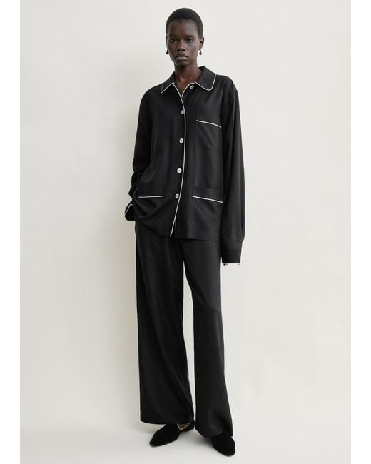 Totême Blue Piped Pj Top