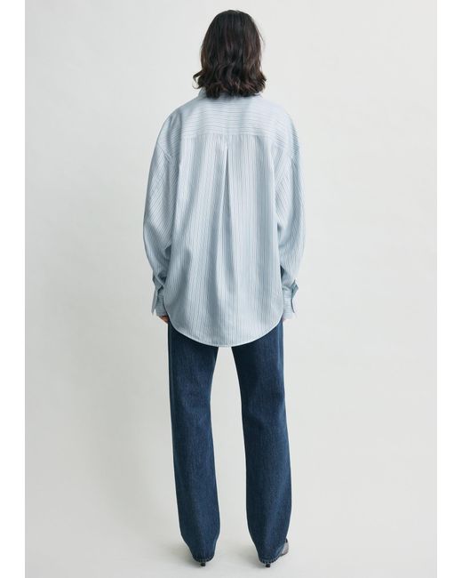 Totême Blue Oversized Striped Shirt