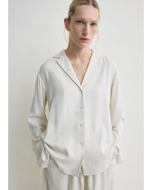 Totême White Monogram Flannel Pj Top