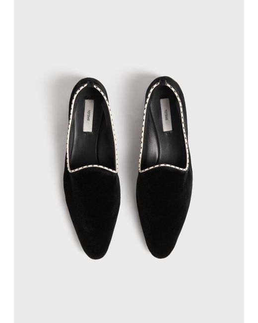 Totême White Velvet Venetian Slippers