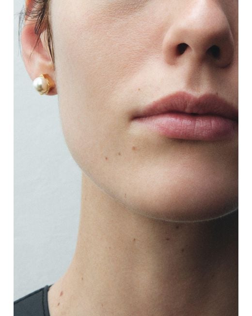 Totême White Faux Pearl Studs