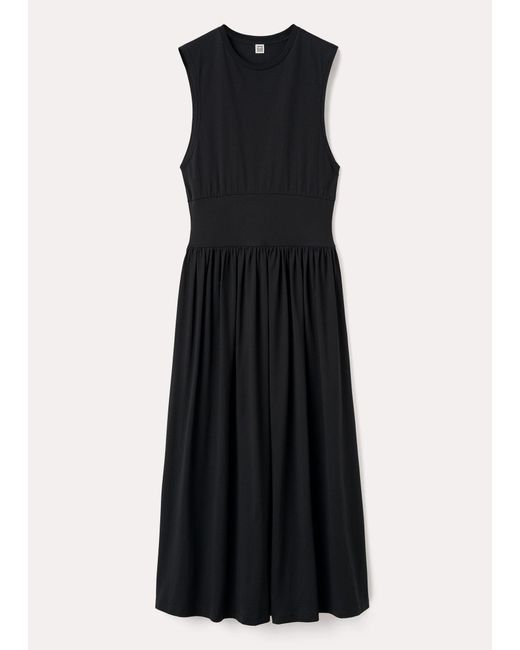 Totême Black Sleeveless Cotton Tee Dress
