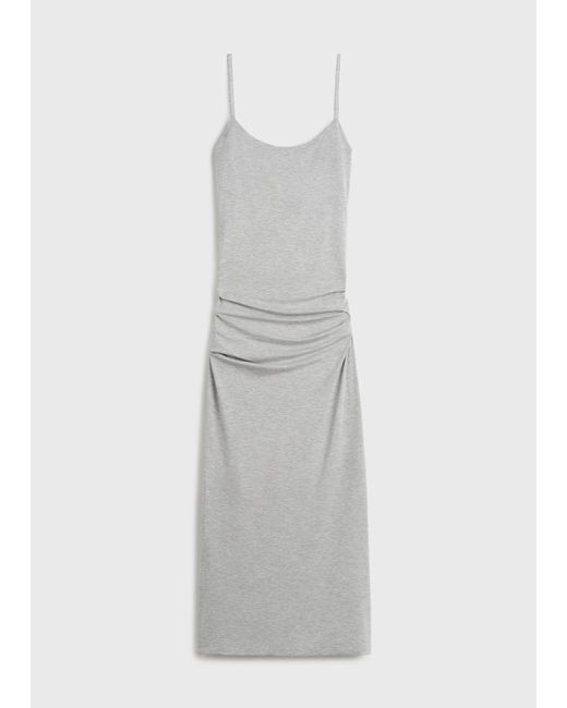 Totême  White Draped Slip Dress Pale Mélange
