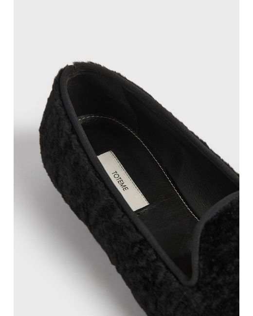 Totême White Shearling Loafers