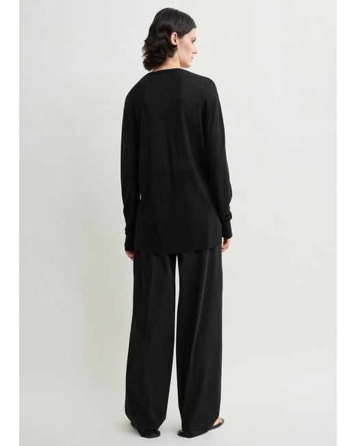 Totême Black Long-Sleeve Tee Knit