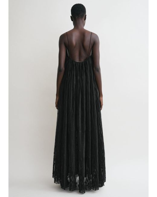 Totême Black Floral Tulle Dress