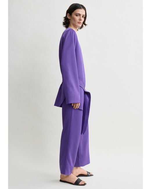 Totême Purple Belted Satin Tunic