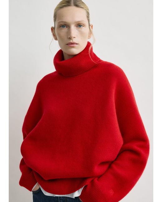 Totême  Red Double-Knit Turtleneck