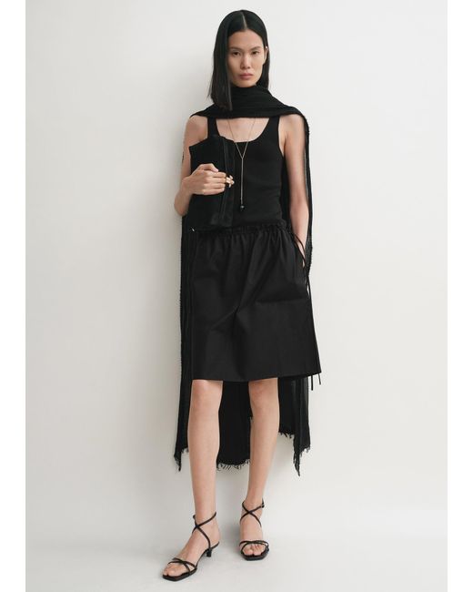 Totême  Black Drawstring Poplin Mini Skirt
