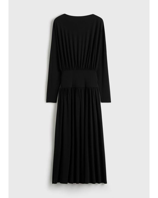 Totême Black Boatneck Jersey Dress