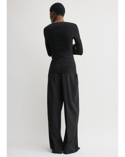 Totême  Black Compact Knit Top