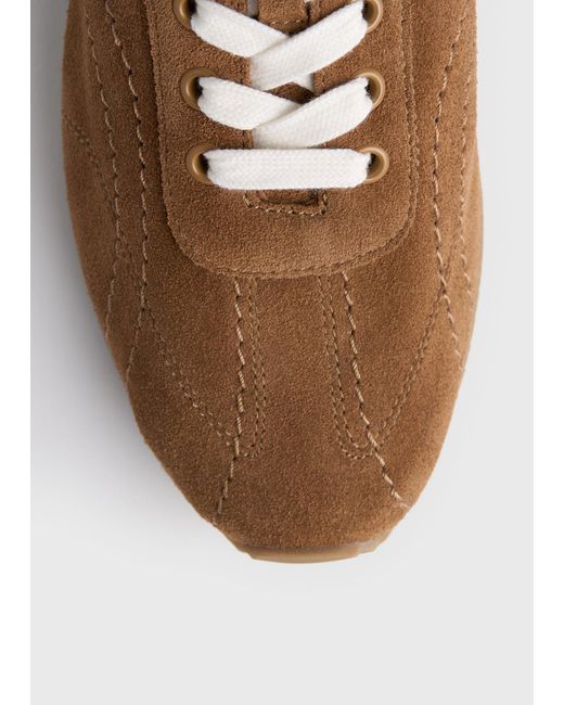 Totême  Brown Flex Suede Sneakers