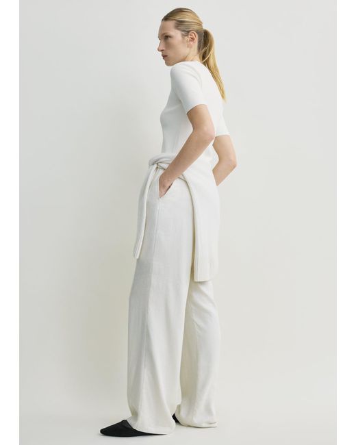 Totême White Monogram Flannel Pj Bottoms