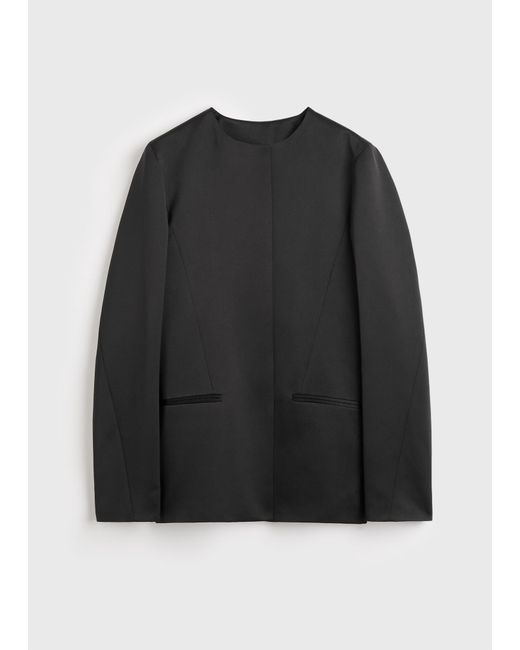 Totême Black Satin Dinner Jacket