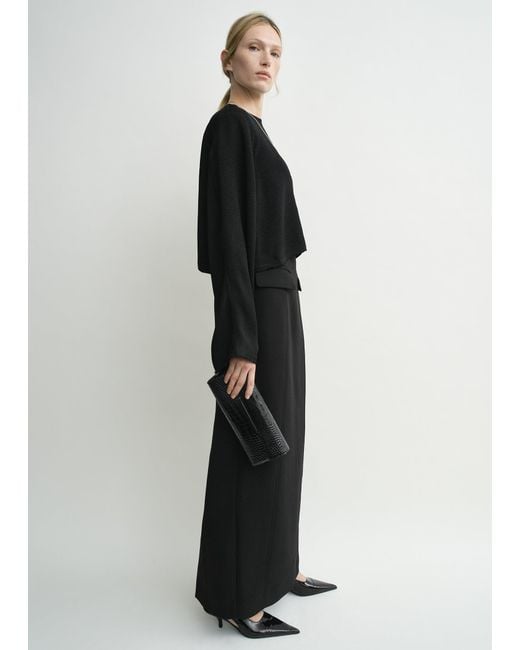 Totême Black Cropped Sablé Blouse