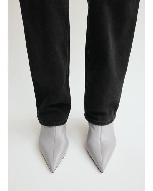 Totême White Nappa Heeled Sock Boots