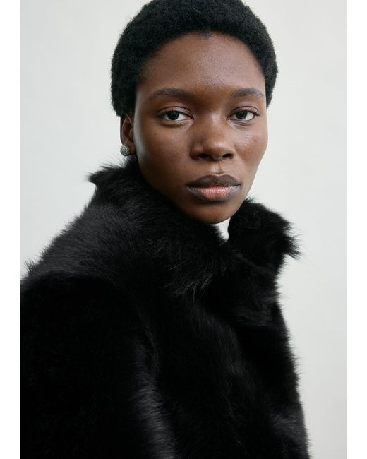 Totême Black Silky Shearling Jacket