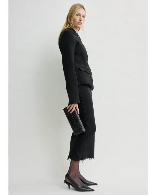 Totême Black Raw Hem Cotton Jacket