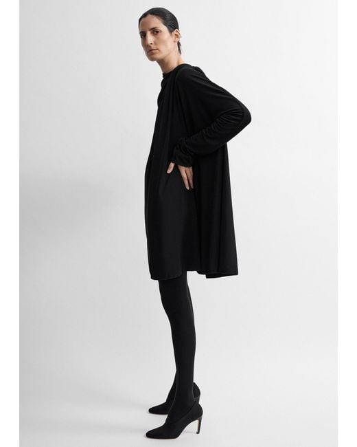 Totême Black Asymmetric Scarf Dress
