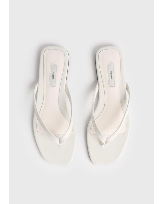 Totême  White Naplack Flip Flops