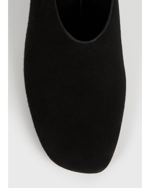 Totême  Black Contour Suede Mules