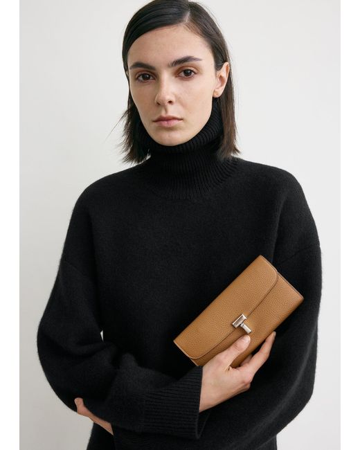 Totême Natural T-Lock Grained-Leather Wallet