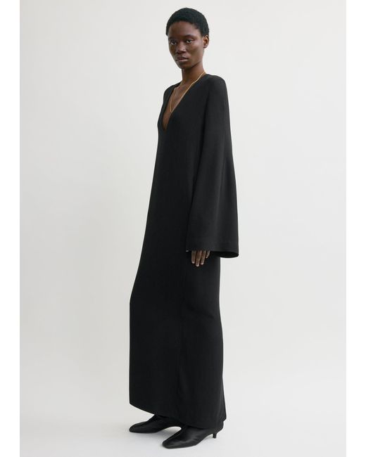 Totême  Black Bell-Sleeve Dress