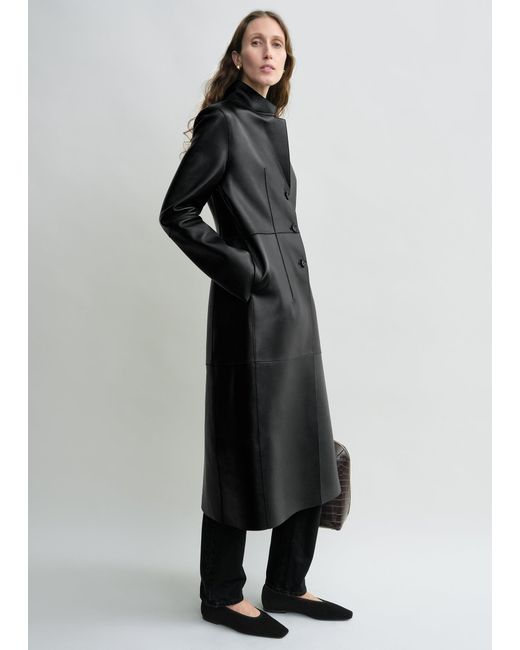 Totême  Black Slim Leather Coat