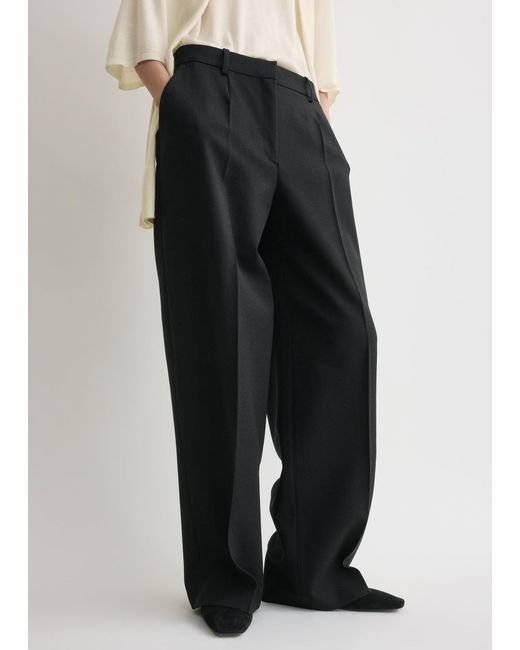 Totême White Wide Fluid Trousers