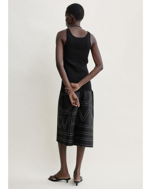 Totême Black Monogram Silk Pj Culottes