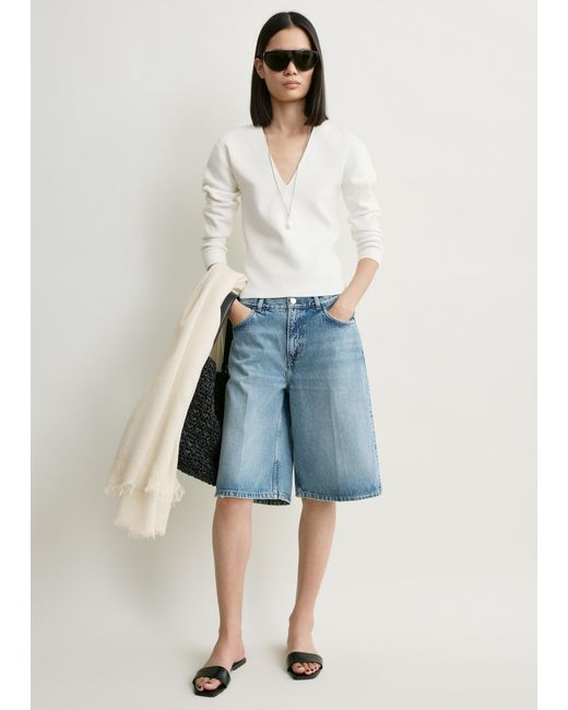 Totême  Blue Denim Board Shorts