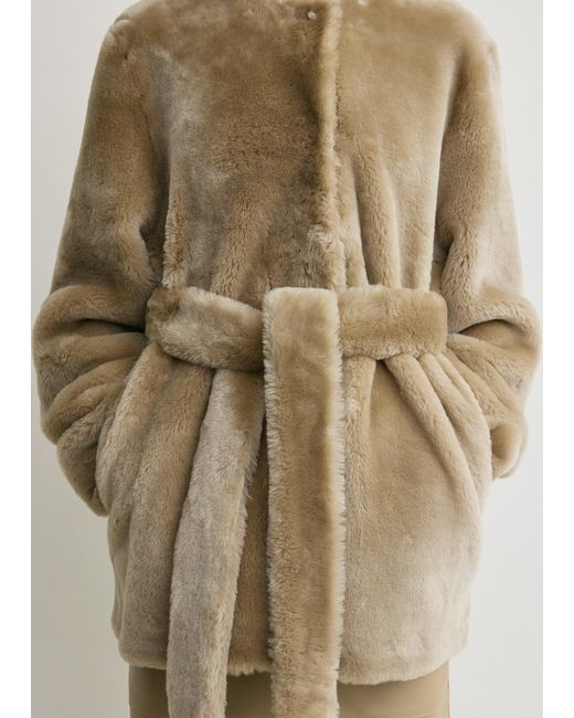 Totême Natural Plush Shearling Jacket