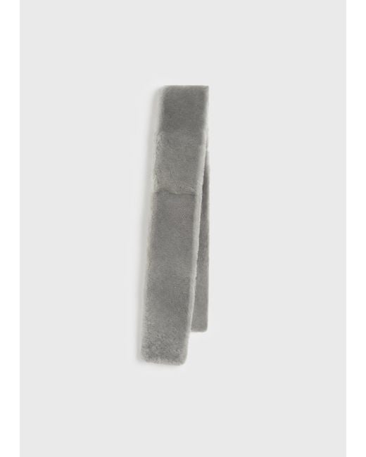 Totême  Gray Shearling Tuxedo Scarf