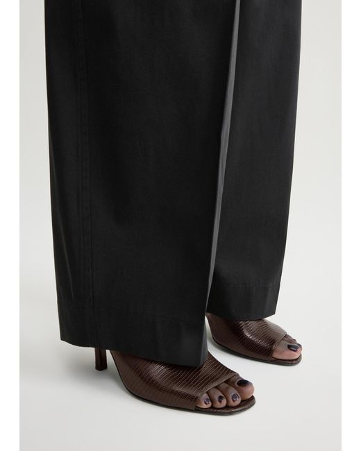 Totême Brown Contour Lizard-Embossed Slingbacks