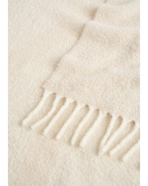 Totême Natural Monogram Jacquard Scarf Ecru
