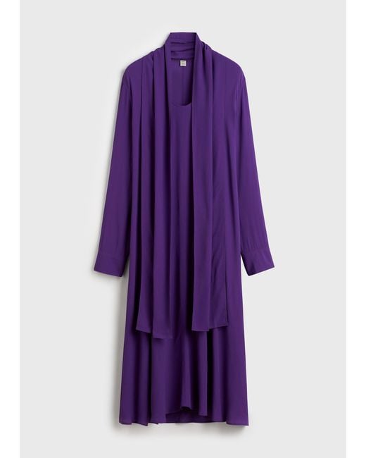 Totême Purple Rounded Neckline Dress