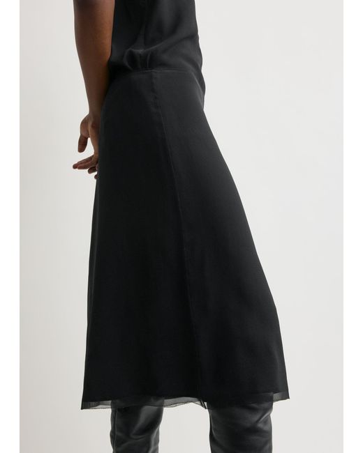 Totême  Black Chiffon Slip Skirt