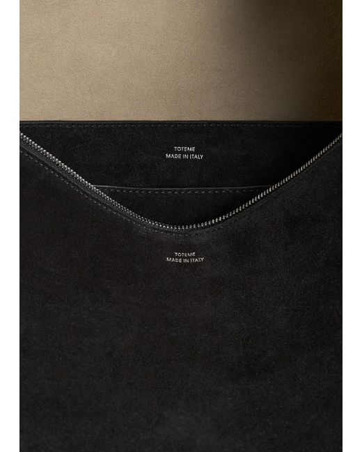 Totême  Black Bevel Suede Bag