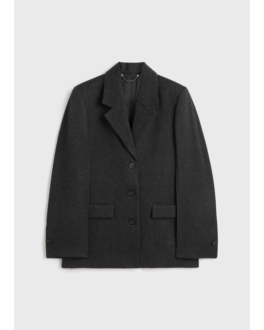 Totême Black Twill Suit Jacket Charcoal