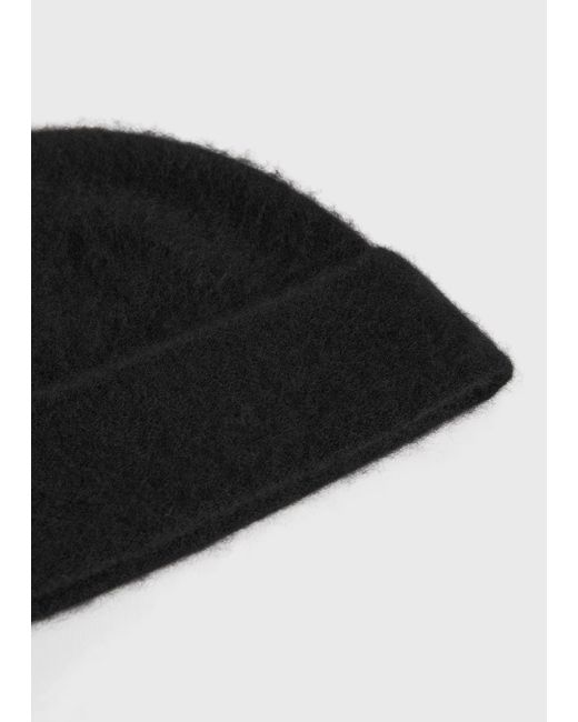 Totême Black Brushed Cashmere Beanie