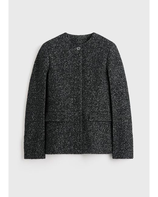 Totême  Gray Collarless Cinched Jacket
