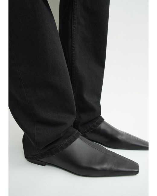 Totême Black Zipped Leather Chelsea Boots