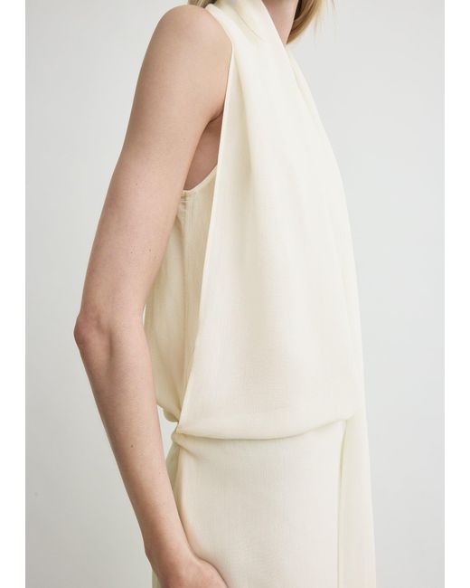 Totême  White Fringed Scarf Dress
