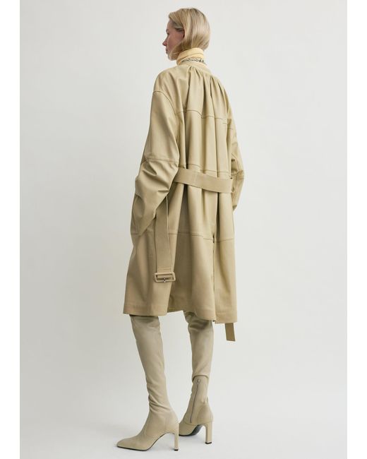 Totême  Natural Collarless Leather Coat
