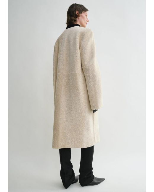 Totême Natural Zipped Teddy Shearling Coat