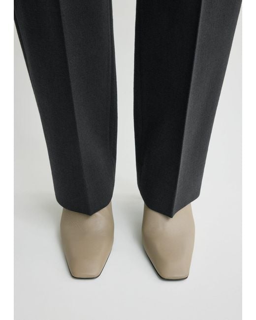Totême White Bar Nappa Mules