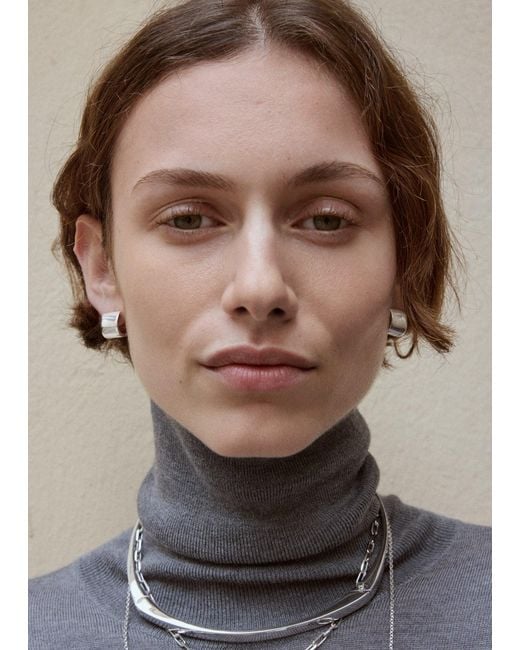 Totême White Petite Signature Hoops